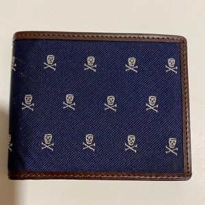 Men’s Ralph Lauren Skulls Cloth & Leather Wallet Billfold